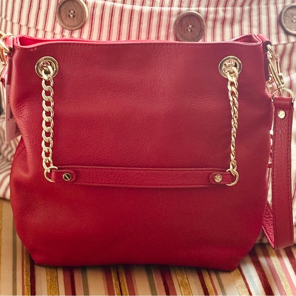 NWT Michael Kors Jet Set Chain Shoulder Bag Red - Picture 2 of 11